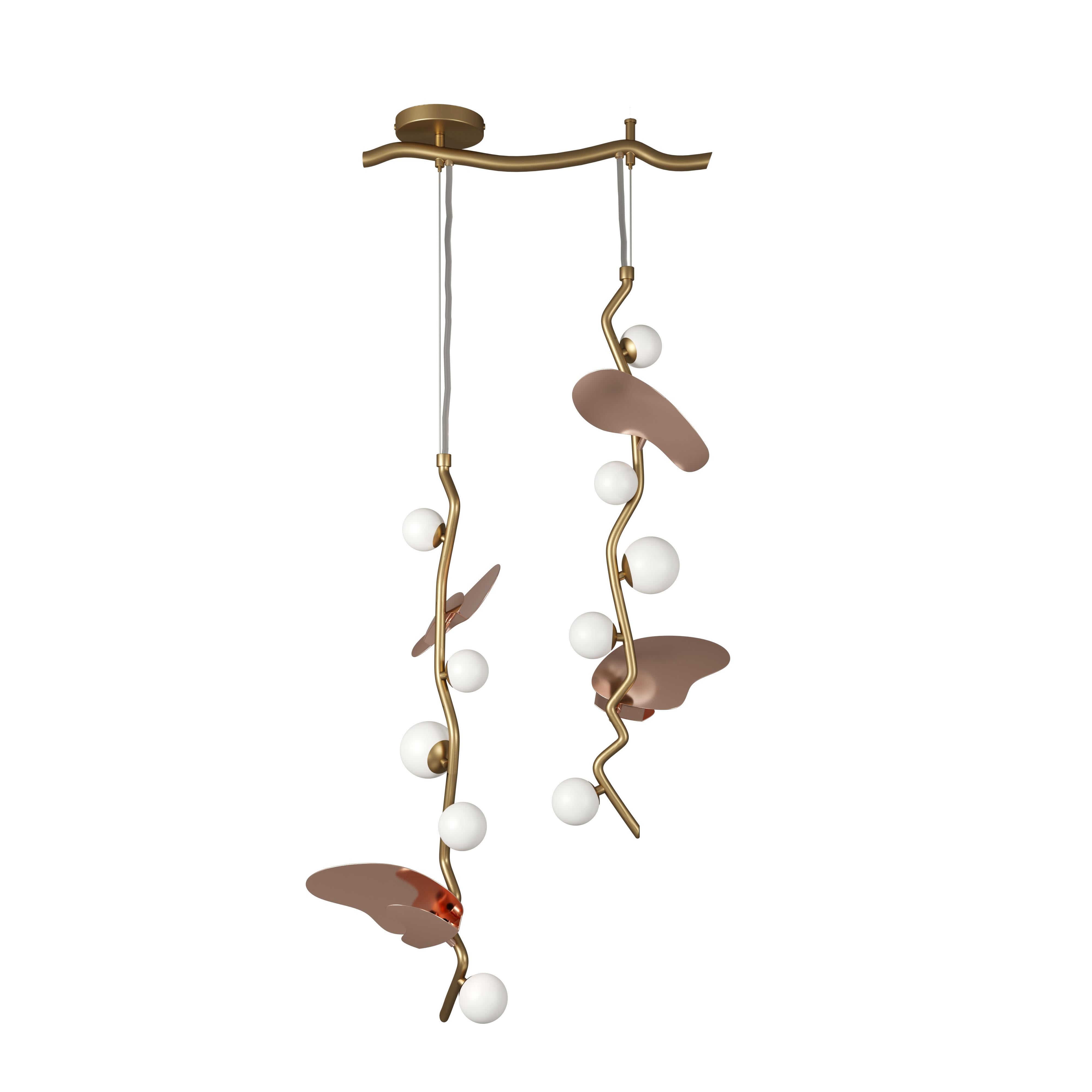 21st Century Almond Pendant Lamp Brass Made in Portugal by Creativemary For Sale 4