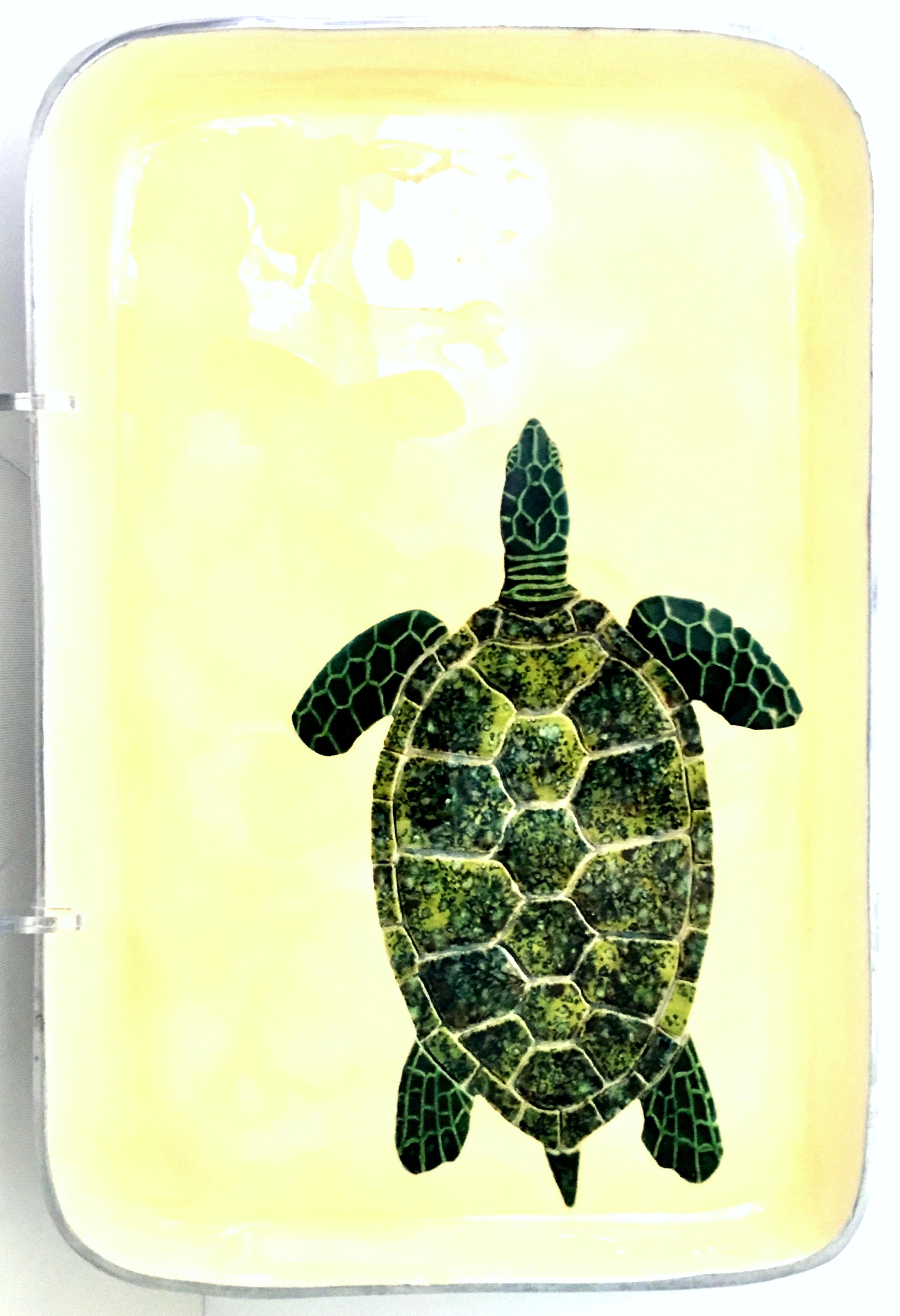 21st Century Aluminum and Enamel Rectangular Turtle Tray In Excellent Condition For Sale In West Palm Beach, FL
