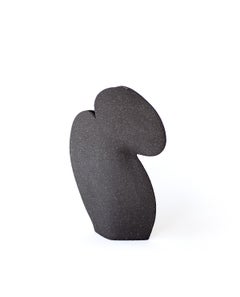 21st Century Amoureux, Man Vase in Black Ceramic, Hand-Crafted in France