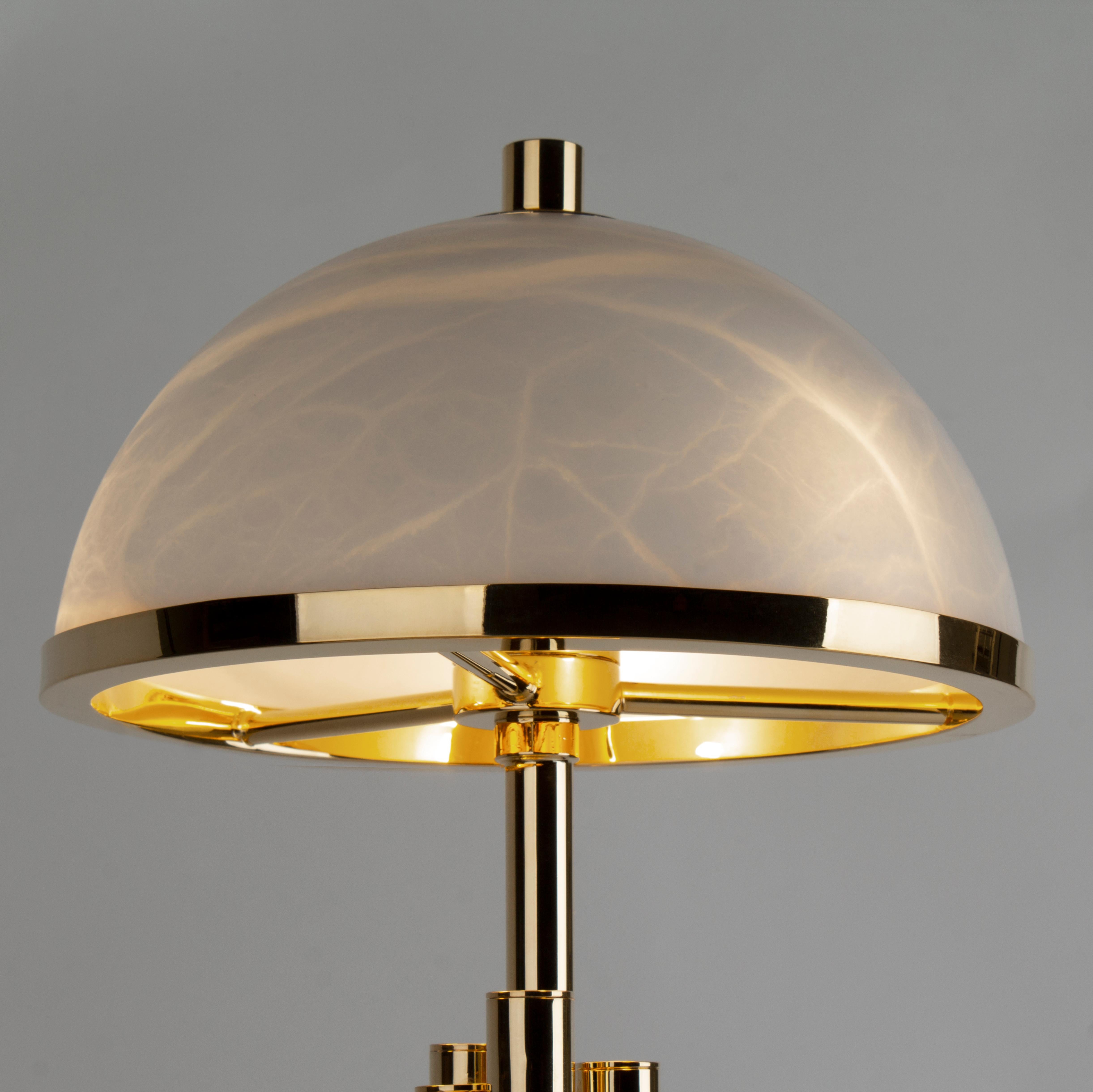Contemporary 21st Century Andros Table Lamp Brass Alabaster For Sale