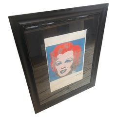 Litografia di Marilyn Monroe in stile Pop Art alla Andy Warhol del XXI secolo, con cornice nera, n. 58/100