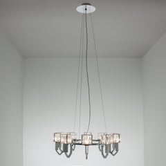 21st Century Angie Crystal and Chrome Chandelier by Roberto Lazzeroni