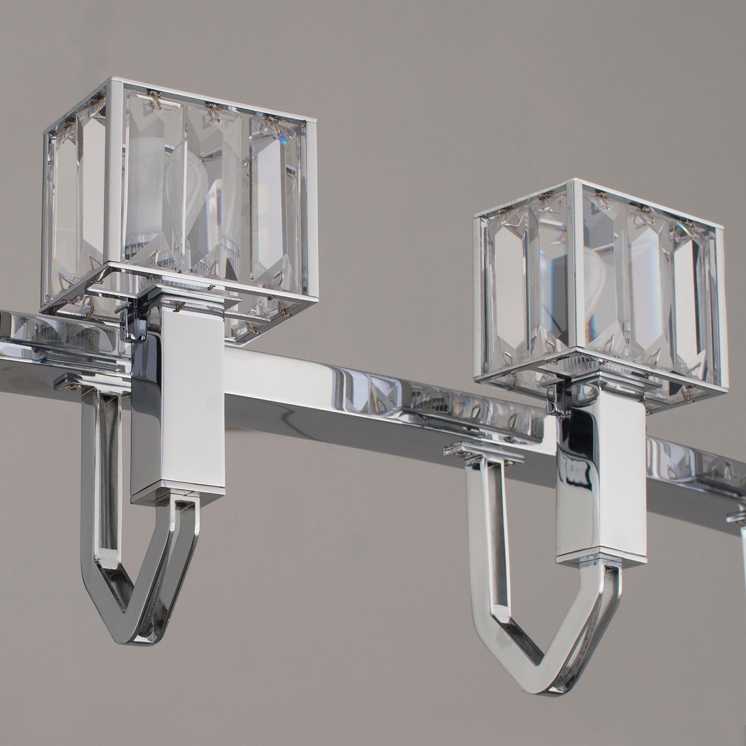 Modern 21st Century Angie Crystal and Chrome Chandelier by Roberto Lazzeroni For Sale