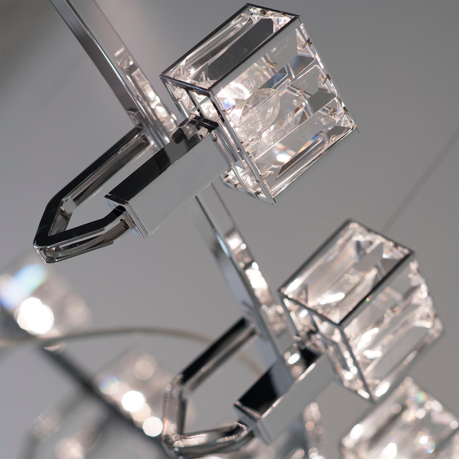 21st Century Angie Crystal and Chrome Chandelier by Roberto Lazzeroni In New Condition For Sale In Sesto Fiorentino, IT