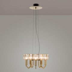 21st Century Angie Crystal and Gold Chandelier by Roberto Lazzeroni