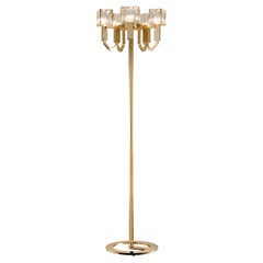 21st Century Angie Crystal and Gold Floor Lamp by Roberto Lazzeroni