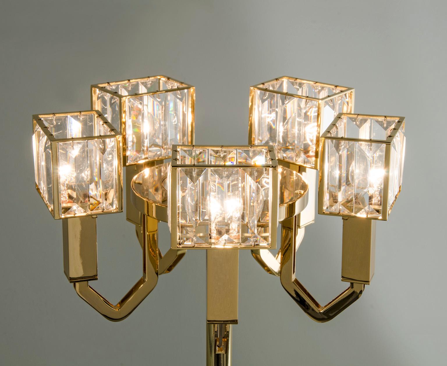 italien Lampe de bureau Angie en cristal et or du 21e siècle par Roberto Lazzeroni en vente