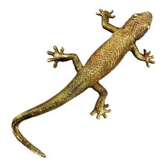 21st Century, Animal Box Collection, Porcelain Box with Golden Bronze Geko