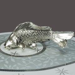 21st Century, Animal Box Collection, Porcelain Box with Silver Bronze Fish