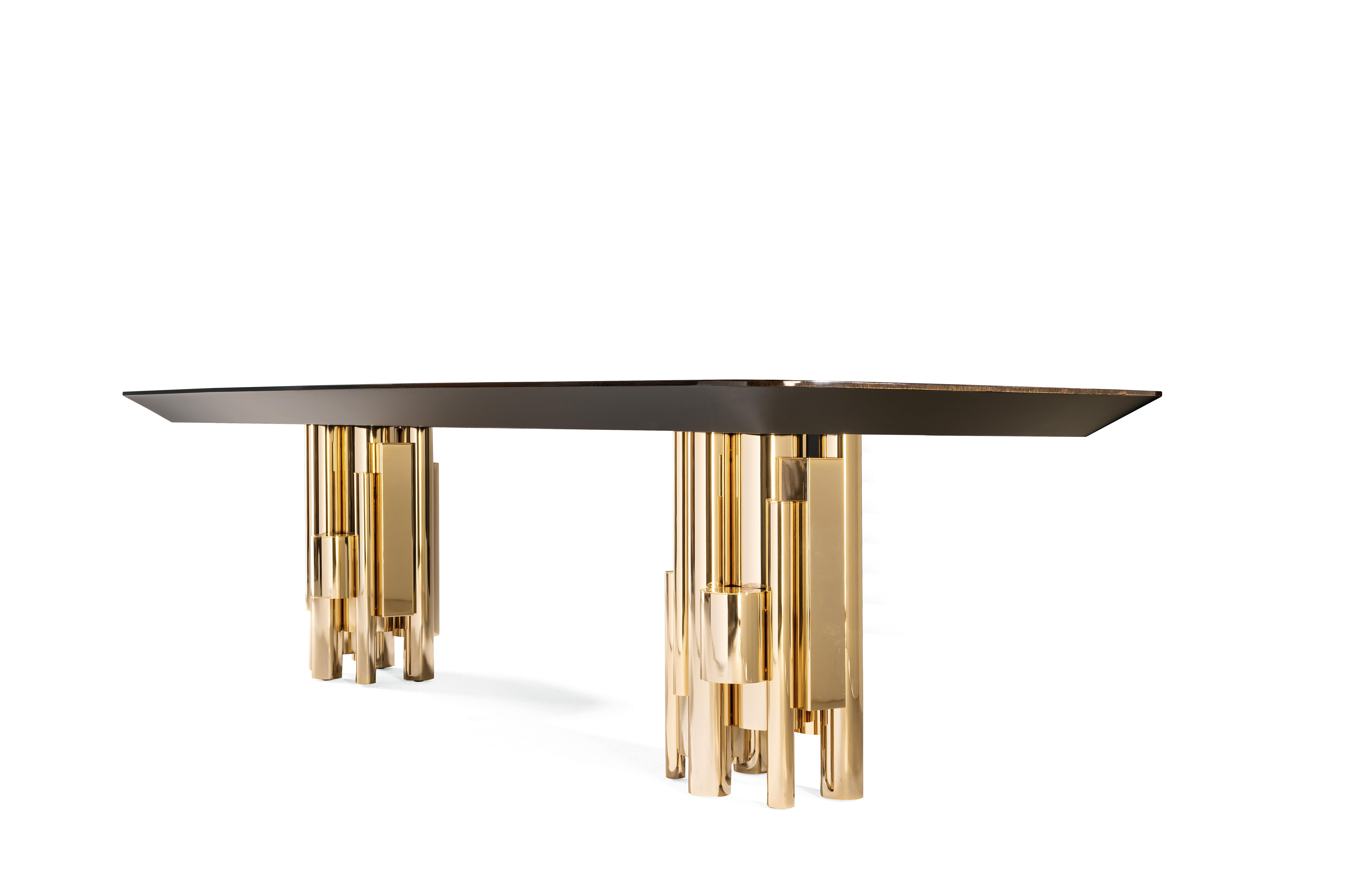 Moderne Table de salle à manger Antigua du 21e siècle en style Carbalho par Roberto Cavalli Home Interiors en vente
