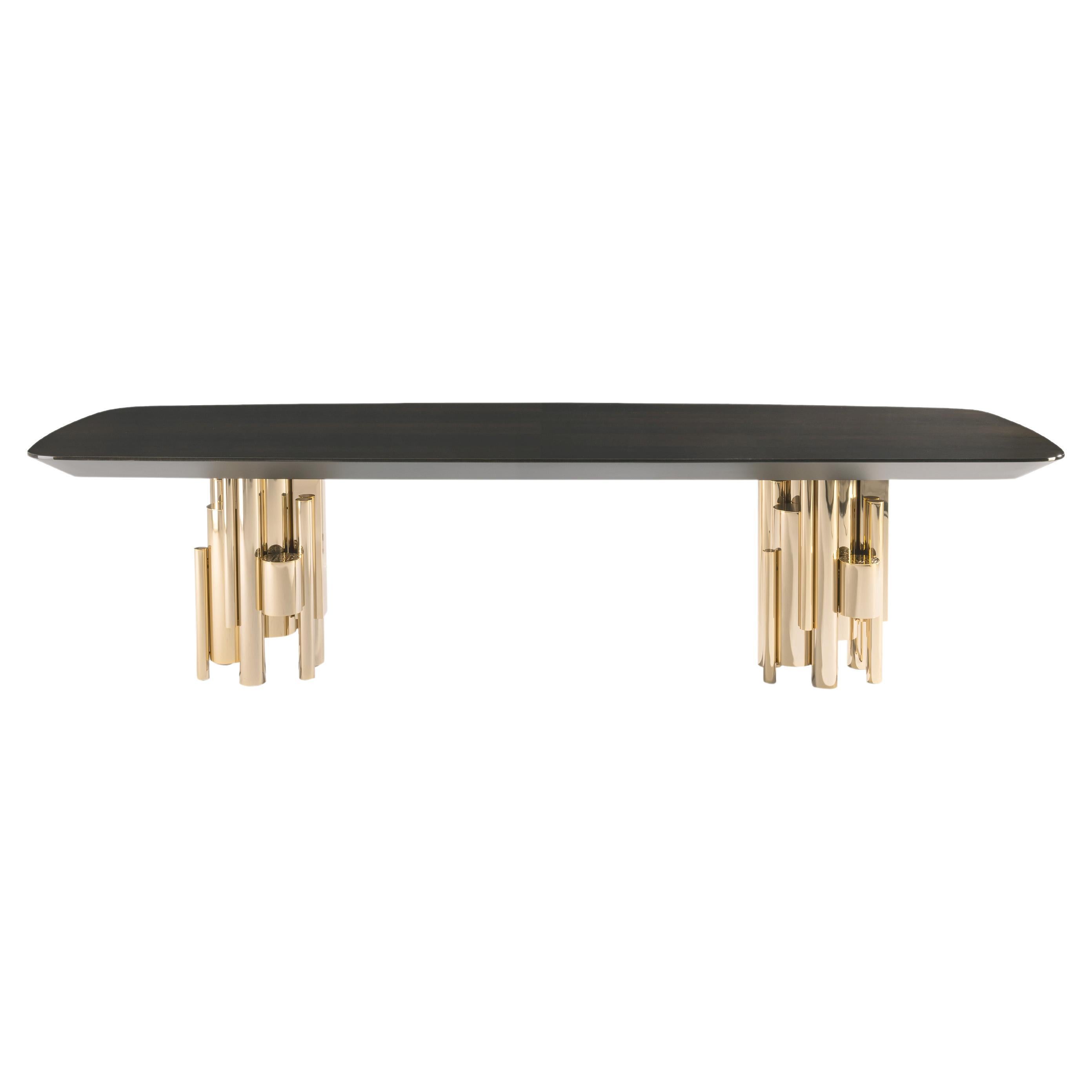 21st Century Antigua Dining Table in Carbalho by Roberto Cavalli Home Interiors For Sale