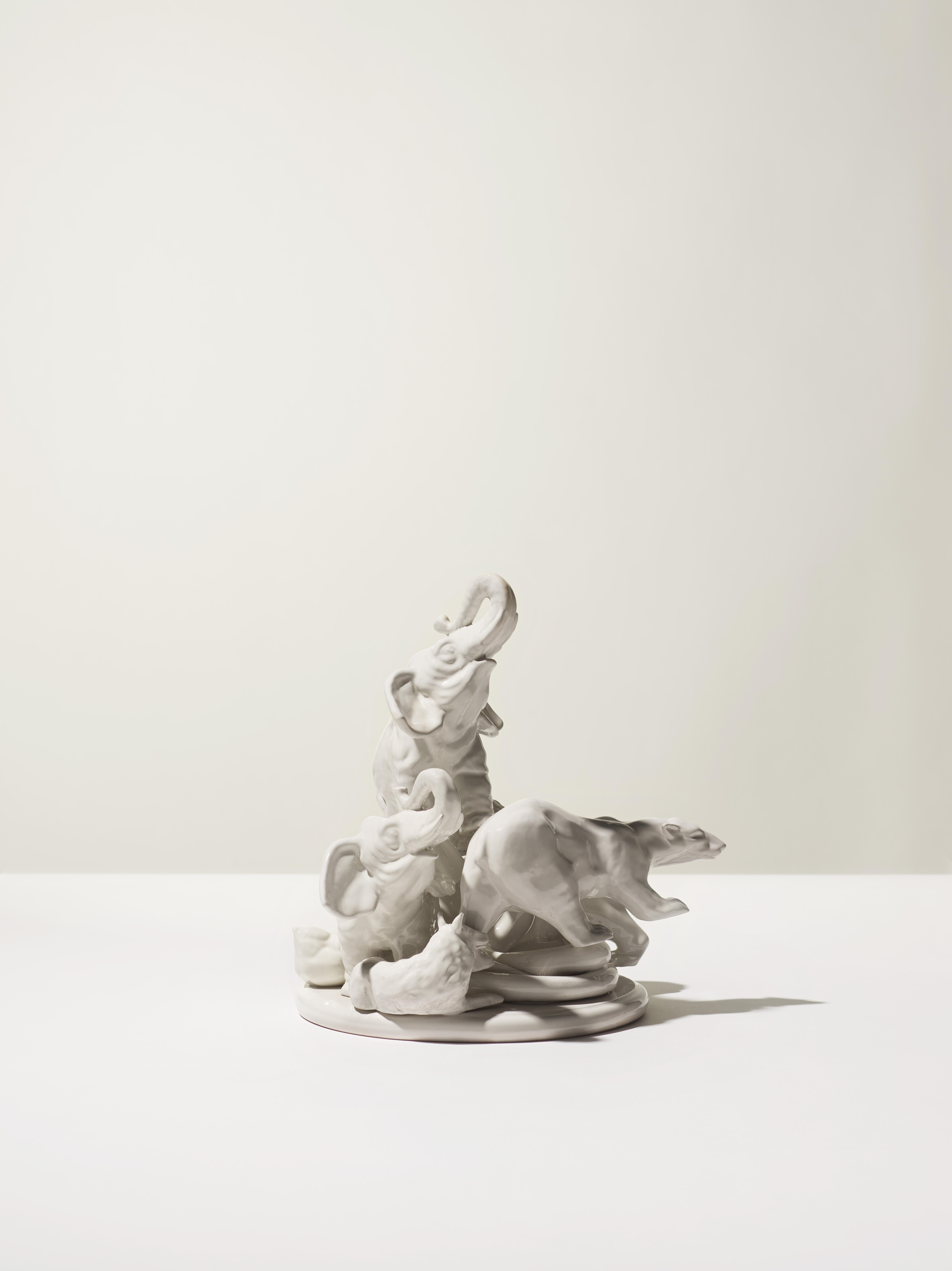 Moderne 21e siècle Sculpture antique blanche Ceramica Gatti, designer A. Anastasio en vente