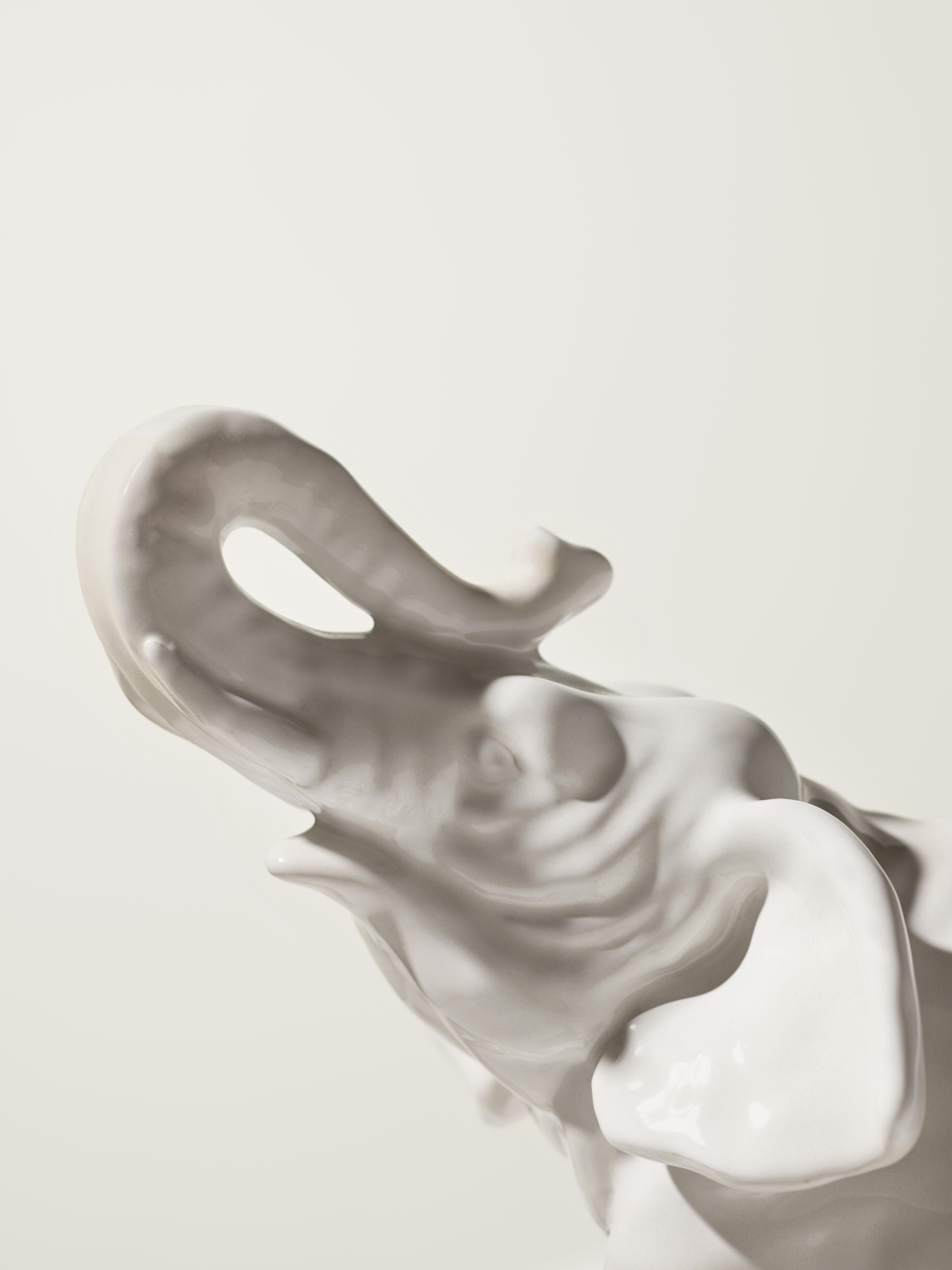 Italian 21st Century Antique White Sculpture Ceramica Gatti, designer A. Anastasio For Sale