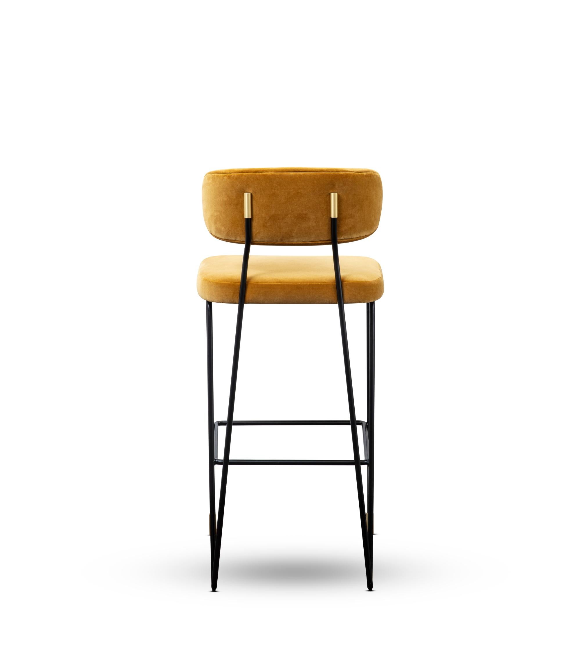 21st Century Apollo Bar Stool Black Iron Structure For Sale at 1stDibs