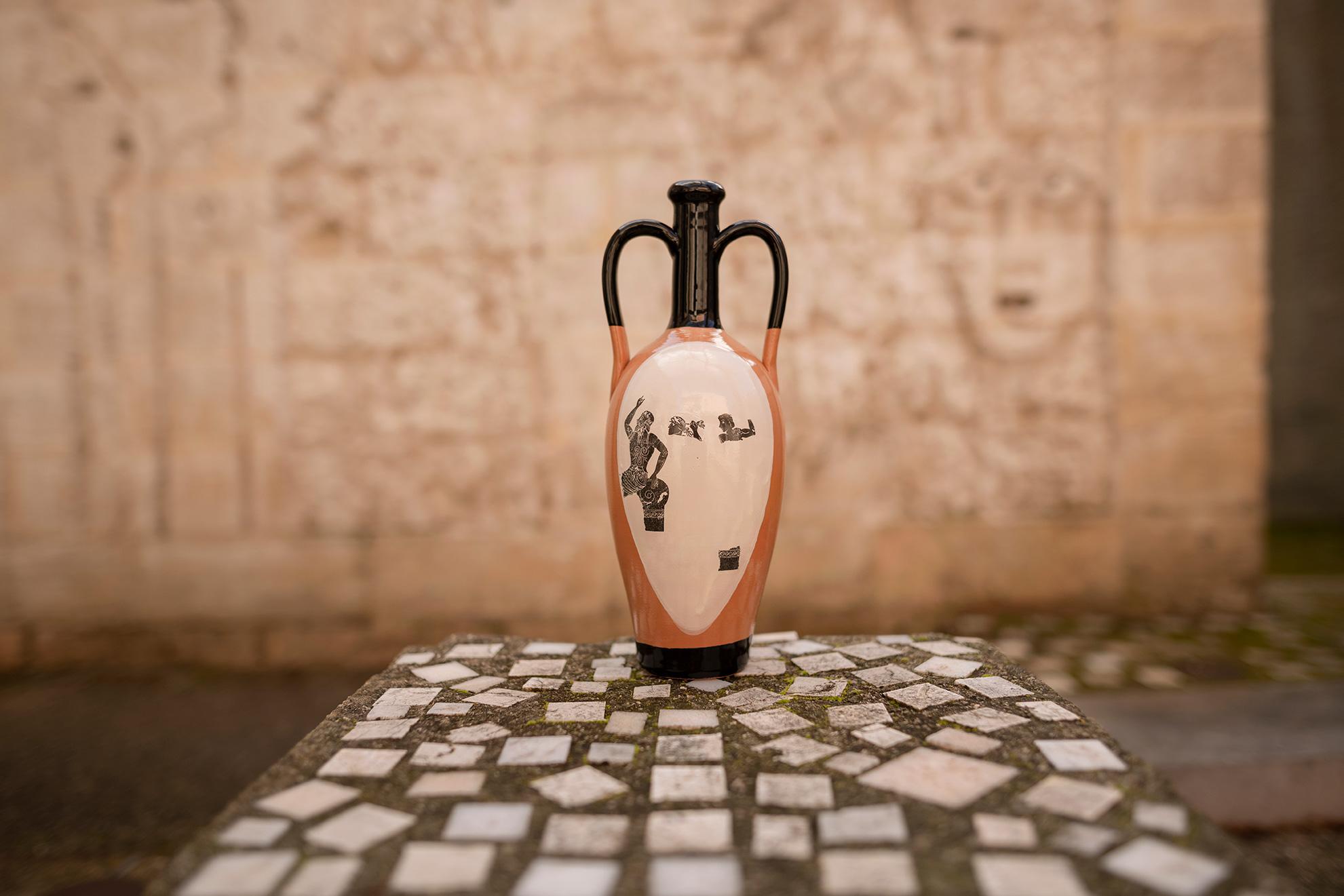 Italian 21st Century Apulian Ceramic Amphorae Kiasmo by Vincenzo D'alba For Sale