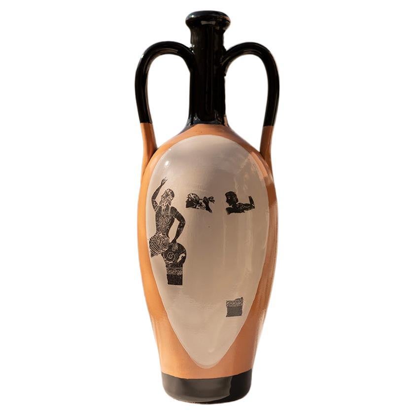 21st Century Apulian Ceramic Amphorae Kiasmo by Vincenzo D'alba