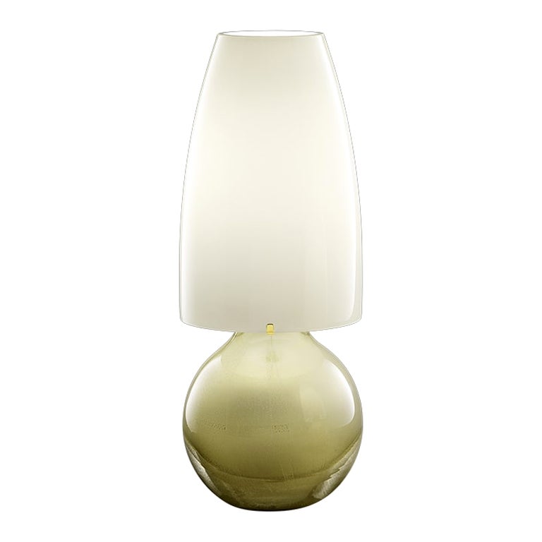 Lampada da tavolo grande Argea del XXI secolo in giallo paglierino di Venini