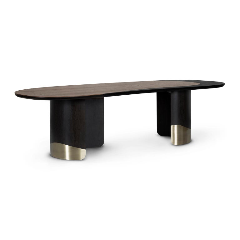 Brass 21st Century Modern Armona Dining Table Handcrafted Portugal by Greenapple  For Sale