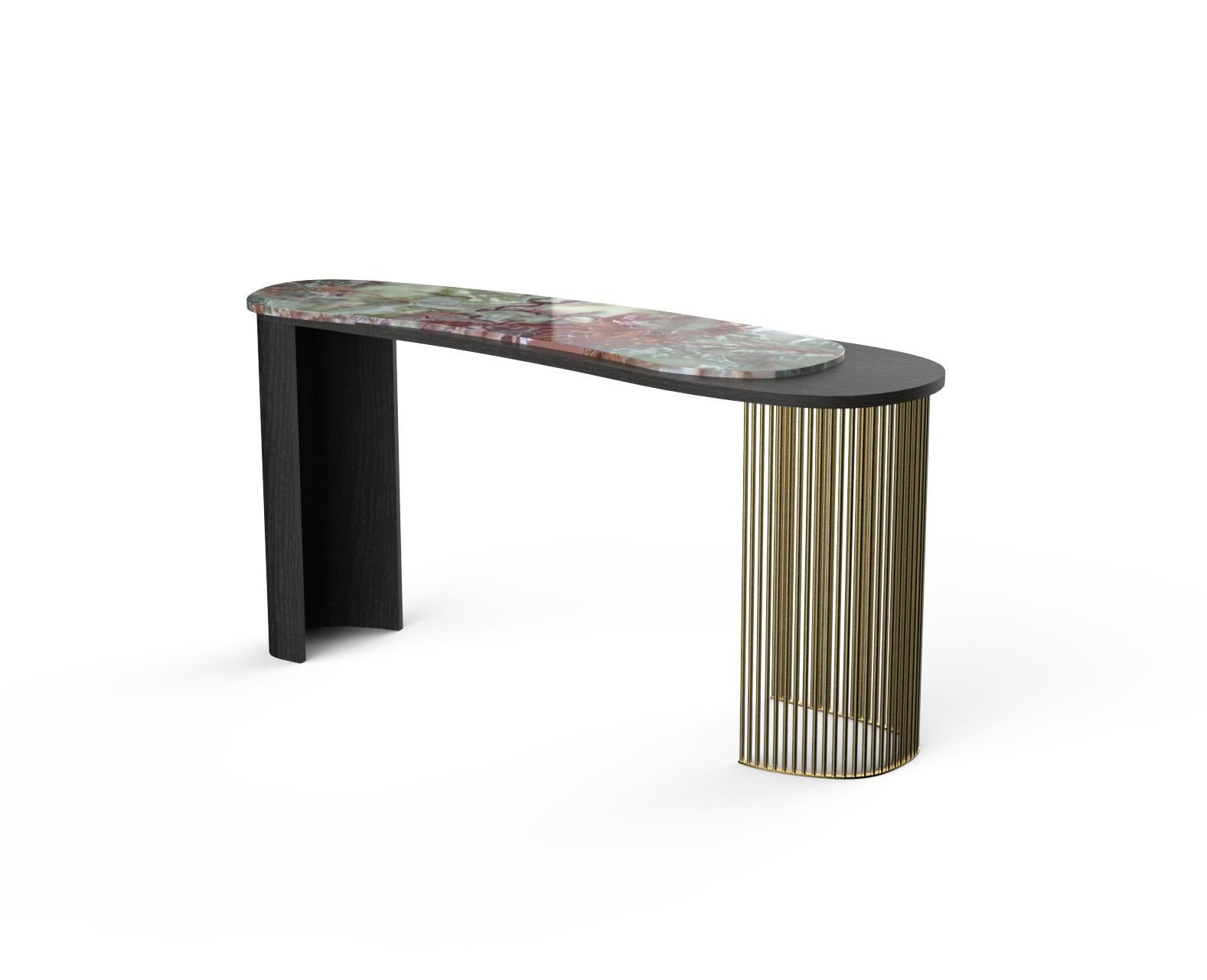 Modern Castelo Console Table, Onyx Stone, Handmade in Portugal by Greenapple For Sale 4