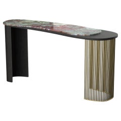 Contemporary Modern Castelo Console with Green Onyx Handcrafted by Greenapple