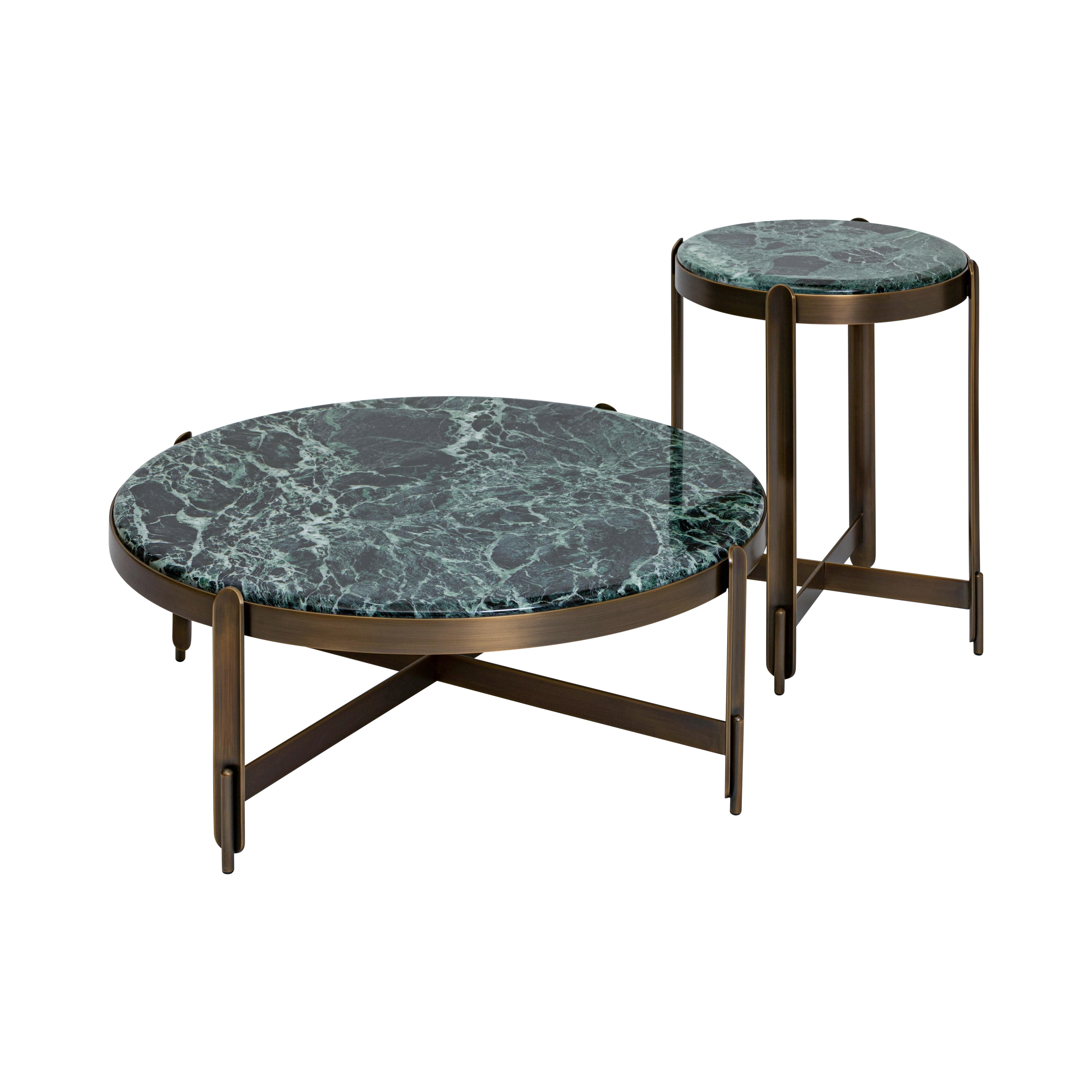 Contemporary 21st Century Art Déco Elie Saab Maison Alpine Green Bronzed Side Table, Italy For Sale