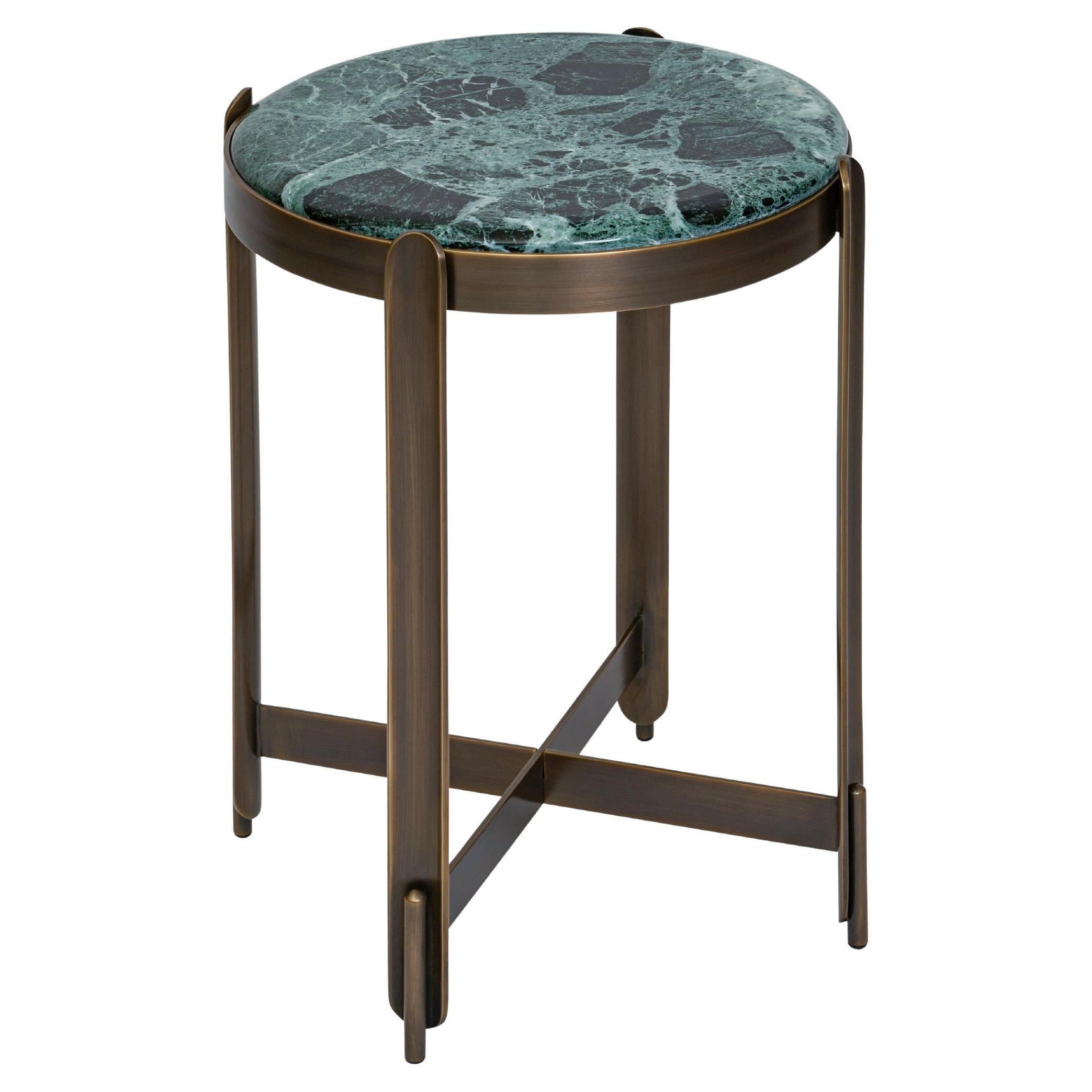 21st Century Art Déco Elie Saab Maison Alpine Green Bronzed Side Table, Italy