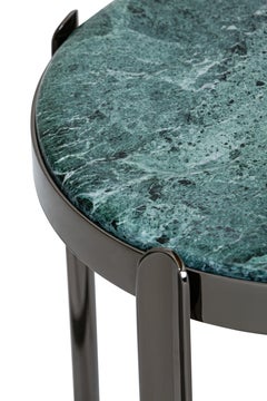 21st Century Art Déco Elie Saab Maison Alpine Green Nickel Side Table, Italy