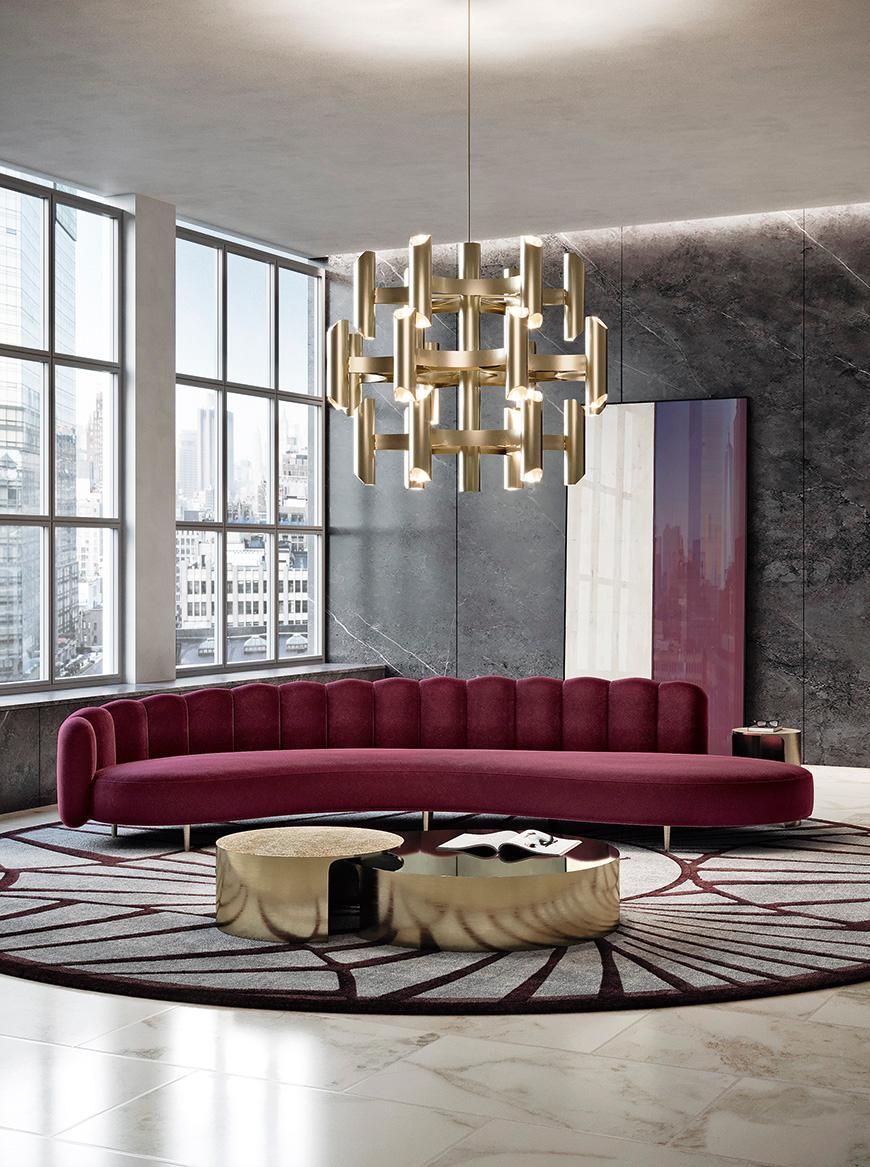 Wood Art Deco Style Elie Saab Maison Bordeaux Velvet Monolith Sofa, Italy For Sale