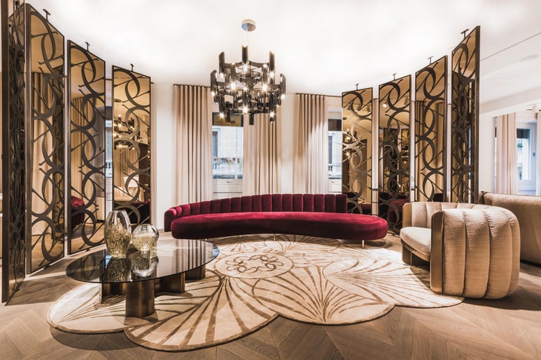 Art Deco Style Elie Saab Maison Bordeaux Velvet Monolith Sofa, Italy For  Sale at 1stDibs