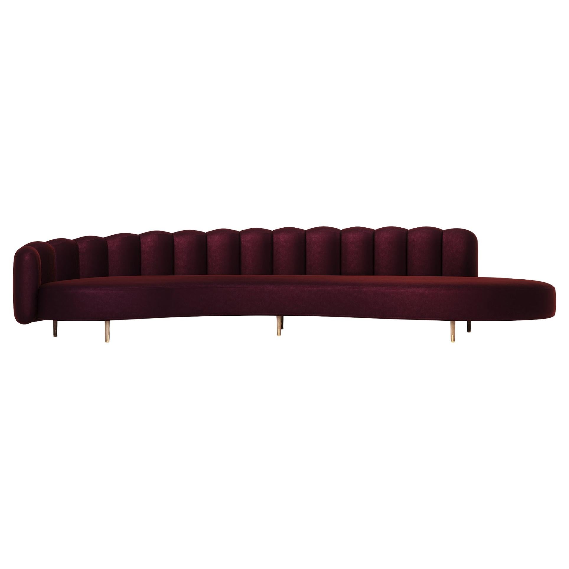 Art Deco Style Elie Saab Maison Bordeaux Velvet Monolith Sofa, Italy For Sale