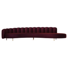 Art Deco Style Elie Saab Maison Bordeaux Velvet Monolith Sofa, Italy