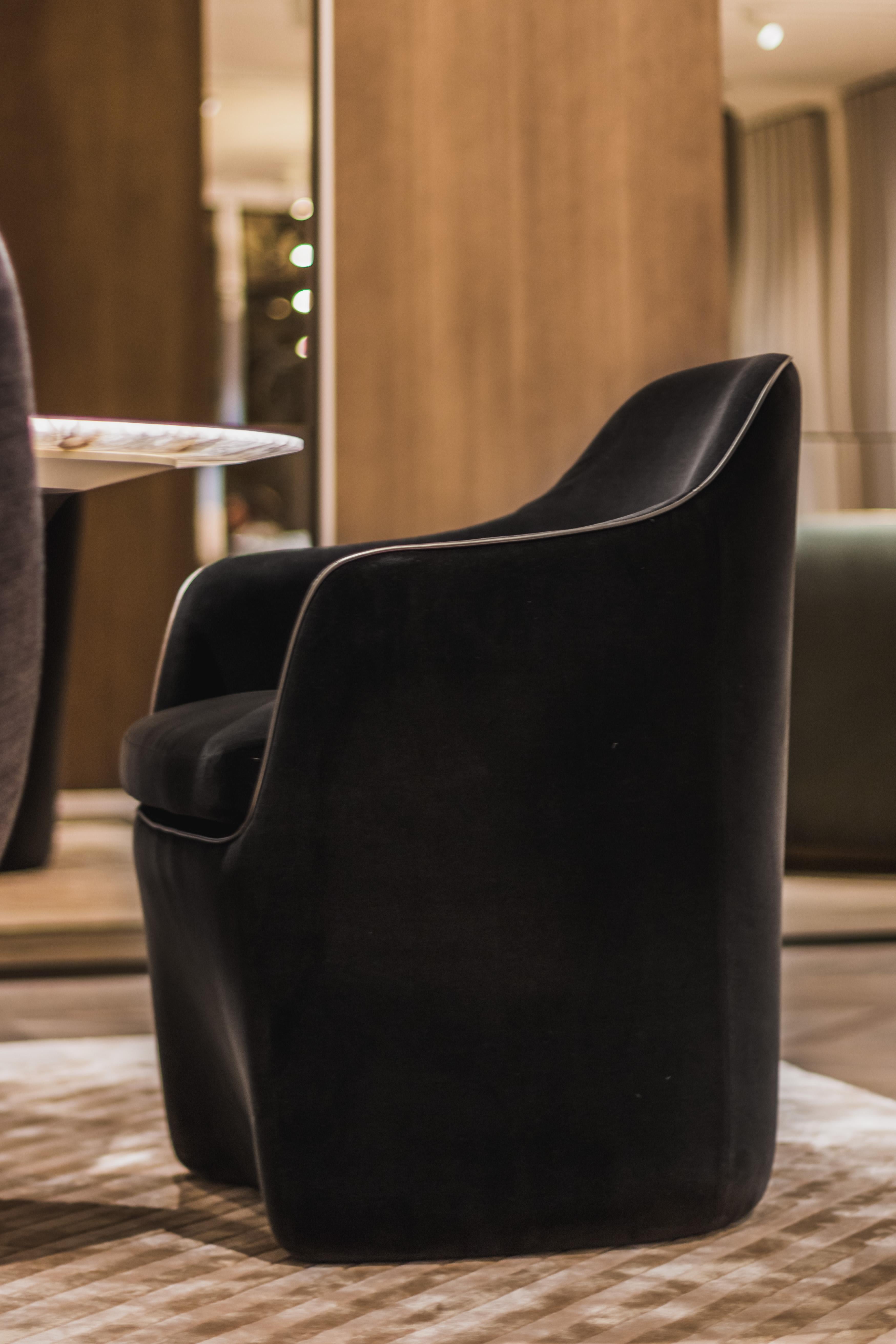 XXIe siècle et contemporain Chaise de salle à manger Art déco du 21ème siècle Elie Saab Maison Bronzed en velours, Italie en vente