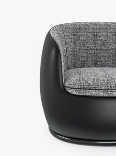 21st Century Art Deco Elie Saab Maison Duotone Leather Club Armchair, Italy