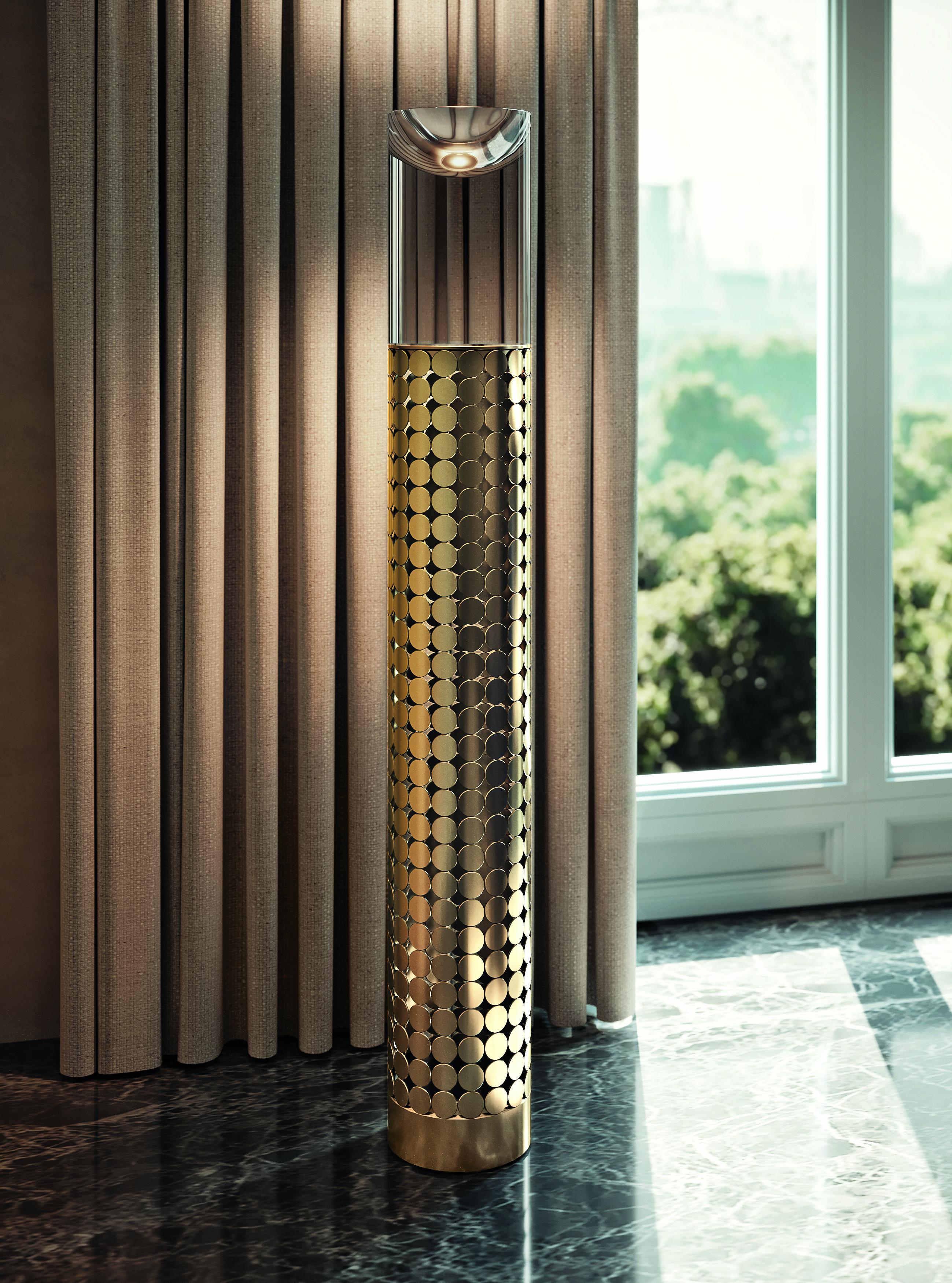 21st Century Art Deco Elie Saab Maison Floor Lamp in Bronzed Metal, Italy For Sale 6