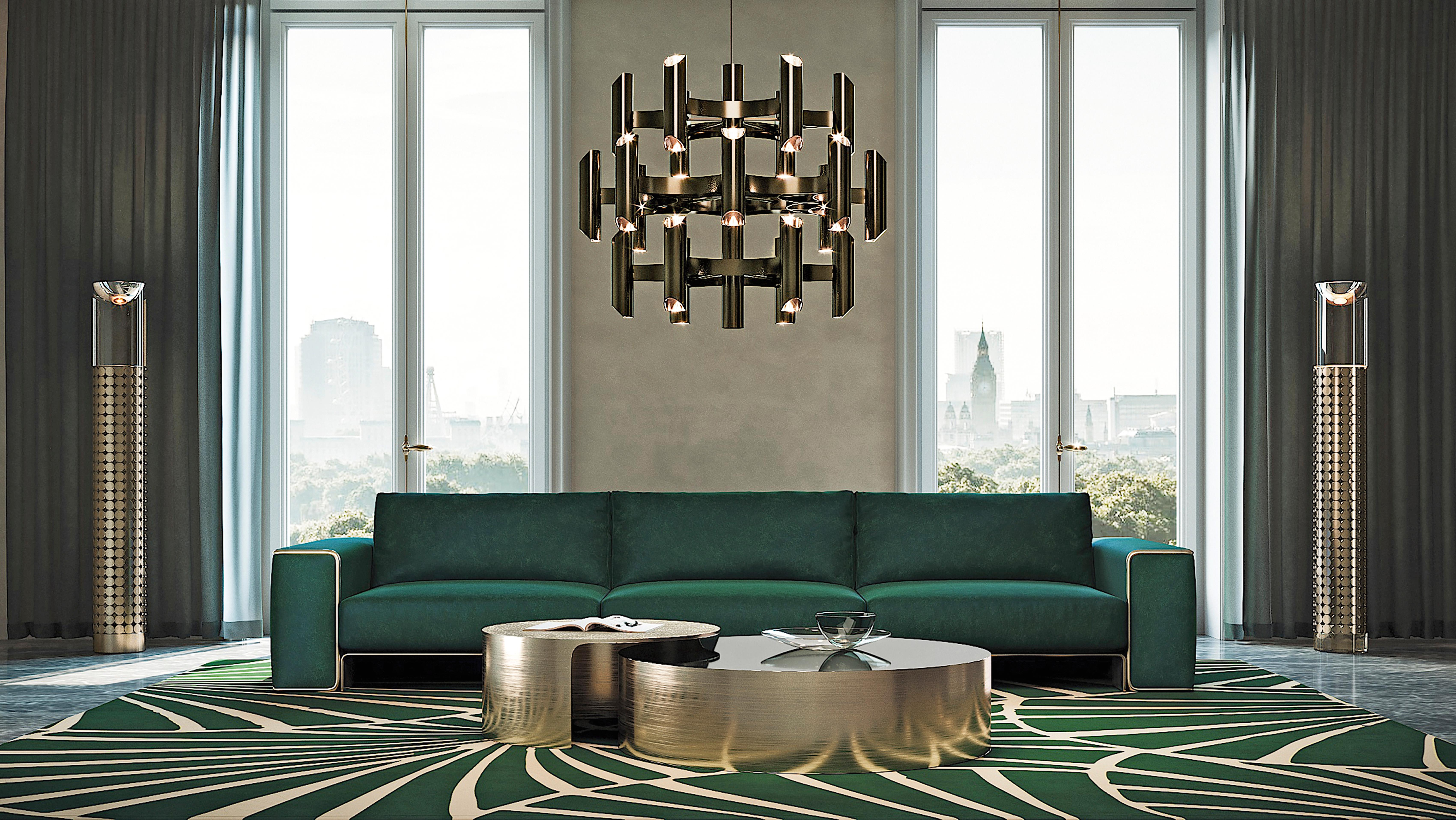 21st Century Art Deco Elie Saab Maison Floor Lamp in Bronzed Metal, Italy For Sale 2