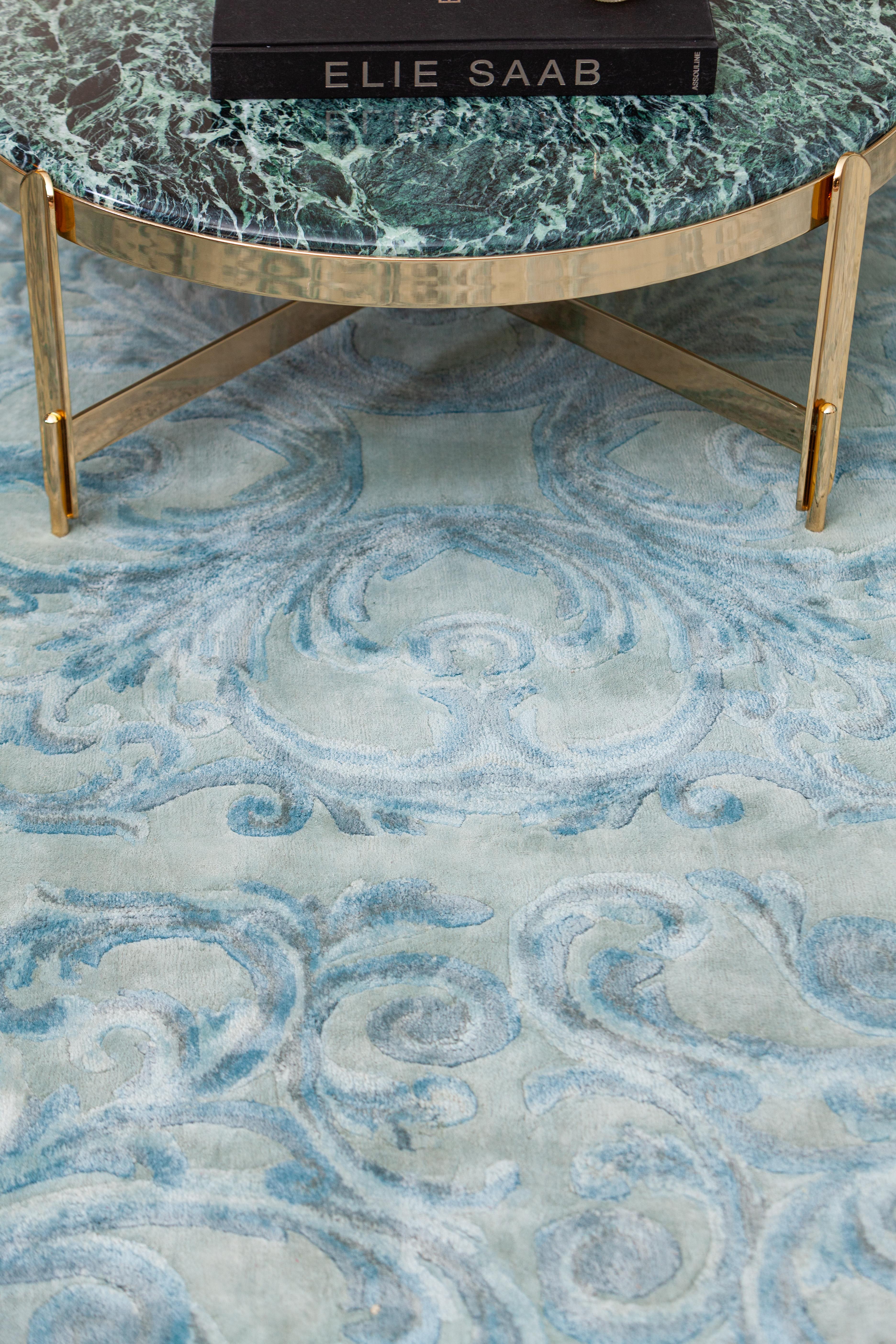 Mesa de centro Art Déco del siglo XXI Elie Saab Maison Green Alpine Brass M, Italia Mármol en venta