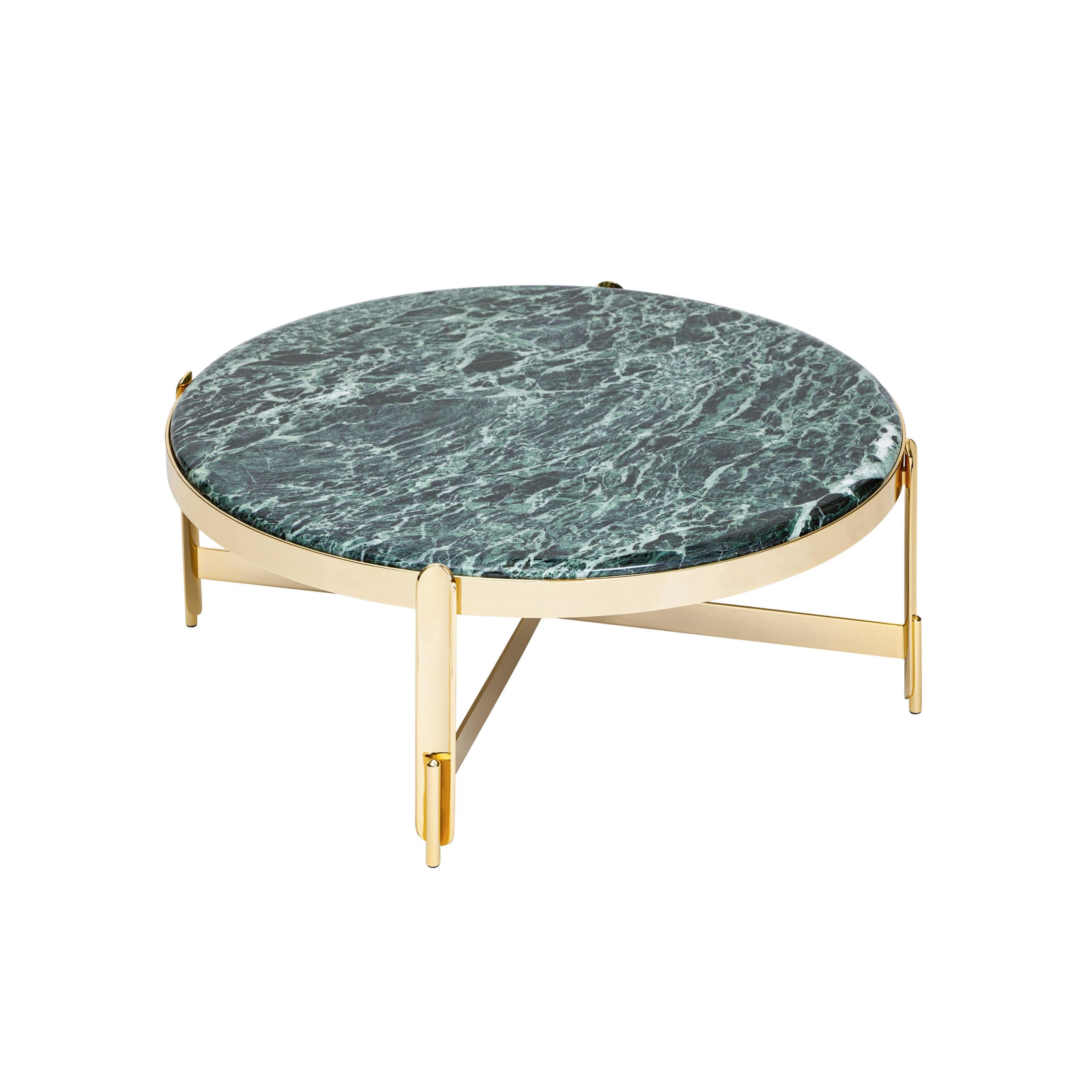 Table basse du XXIe siècle de style Art déco Elie Saab Maison Green Alpine Brass M, Italie