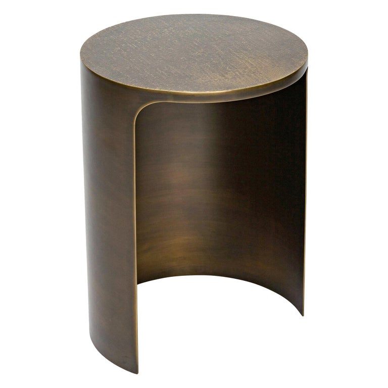 21st Century Art Deco Elie Saab Maison Hammered Brass Palace Side Table, Italy For Sale