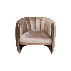 Sillón Kate Art Decó del siglo XXI Elie Saab Maison Liquid Metal Fabric, Italia