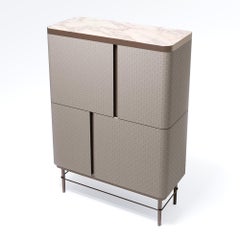 Mueble Bar Art Déco Siglo XXI Elie Saab Maison Cuero Mármol Esencia, Italia