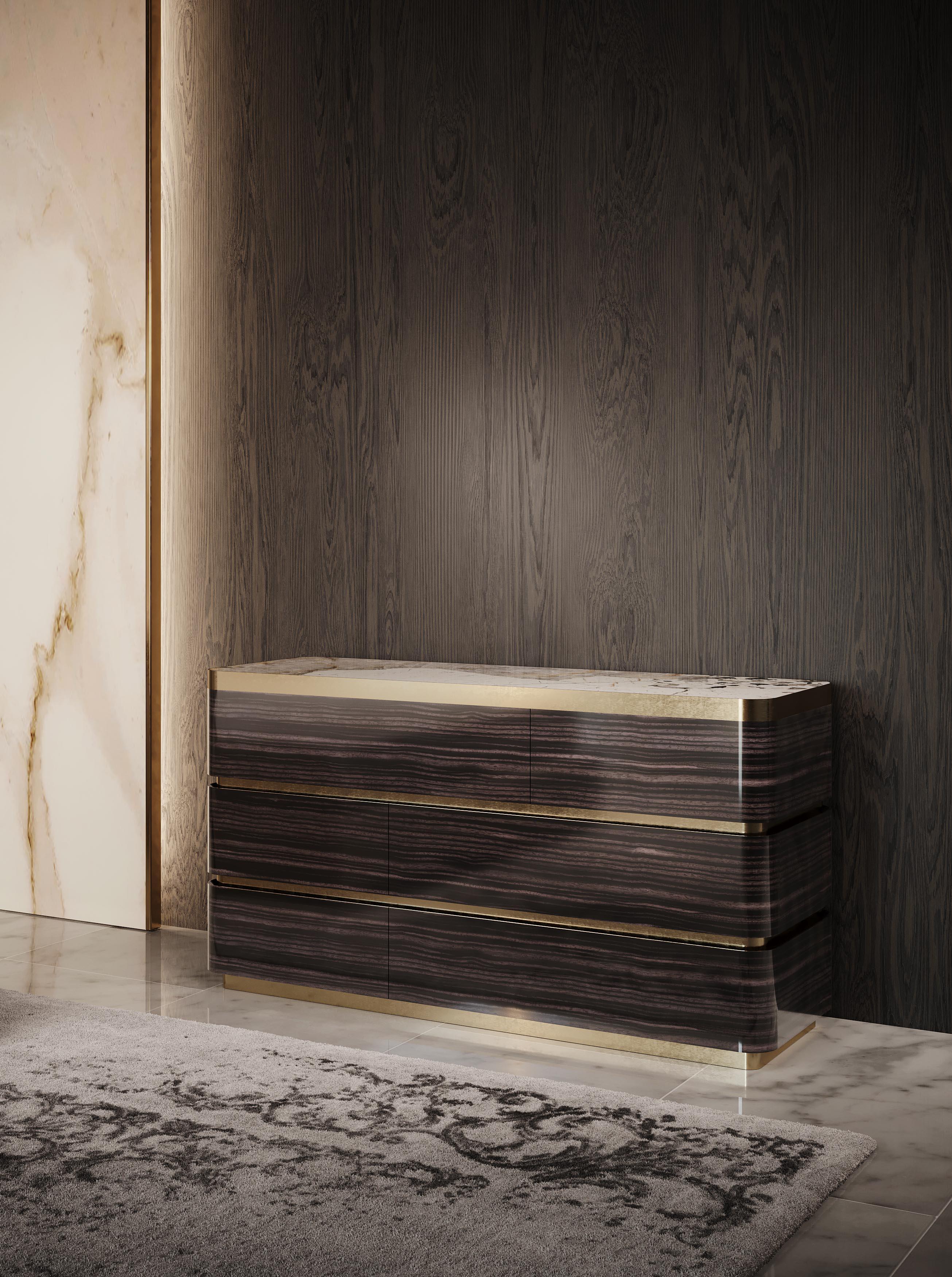 21st Century Art Déco Elie Saab Maison Nabuk Marble Essence Dresser, Italy For Sale 1