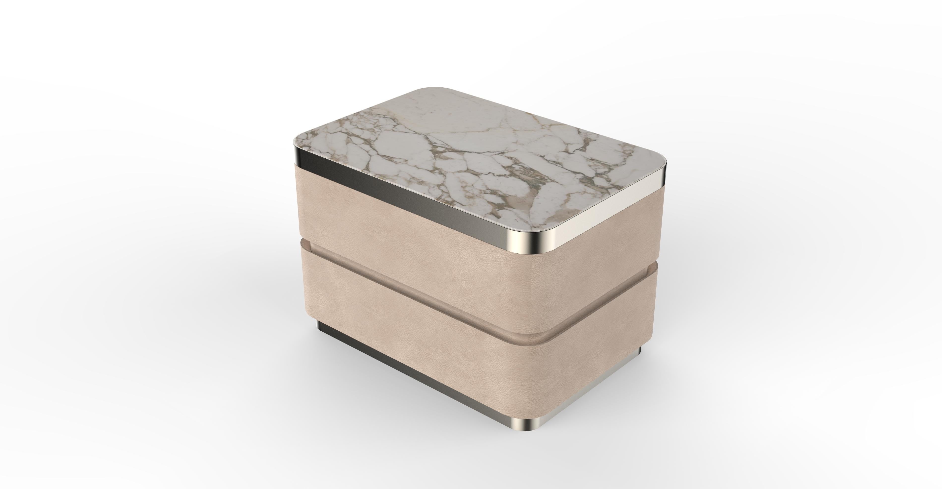 Nachttisch im Art-déco-Stil von Elie Saab Maison Nabuk Marmor Essence, Italien (Art déco) im Angebot