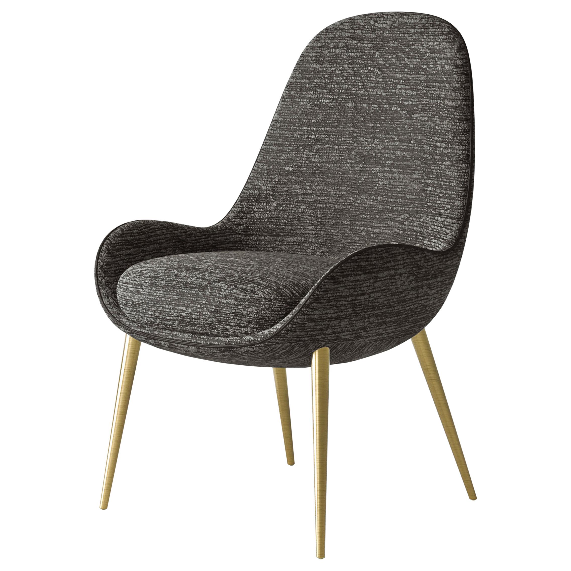 21st Century Art Déco Elie Saab Maison Polished Brass Joelle Dining Chair, Italy For Sale