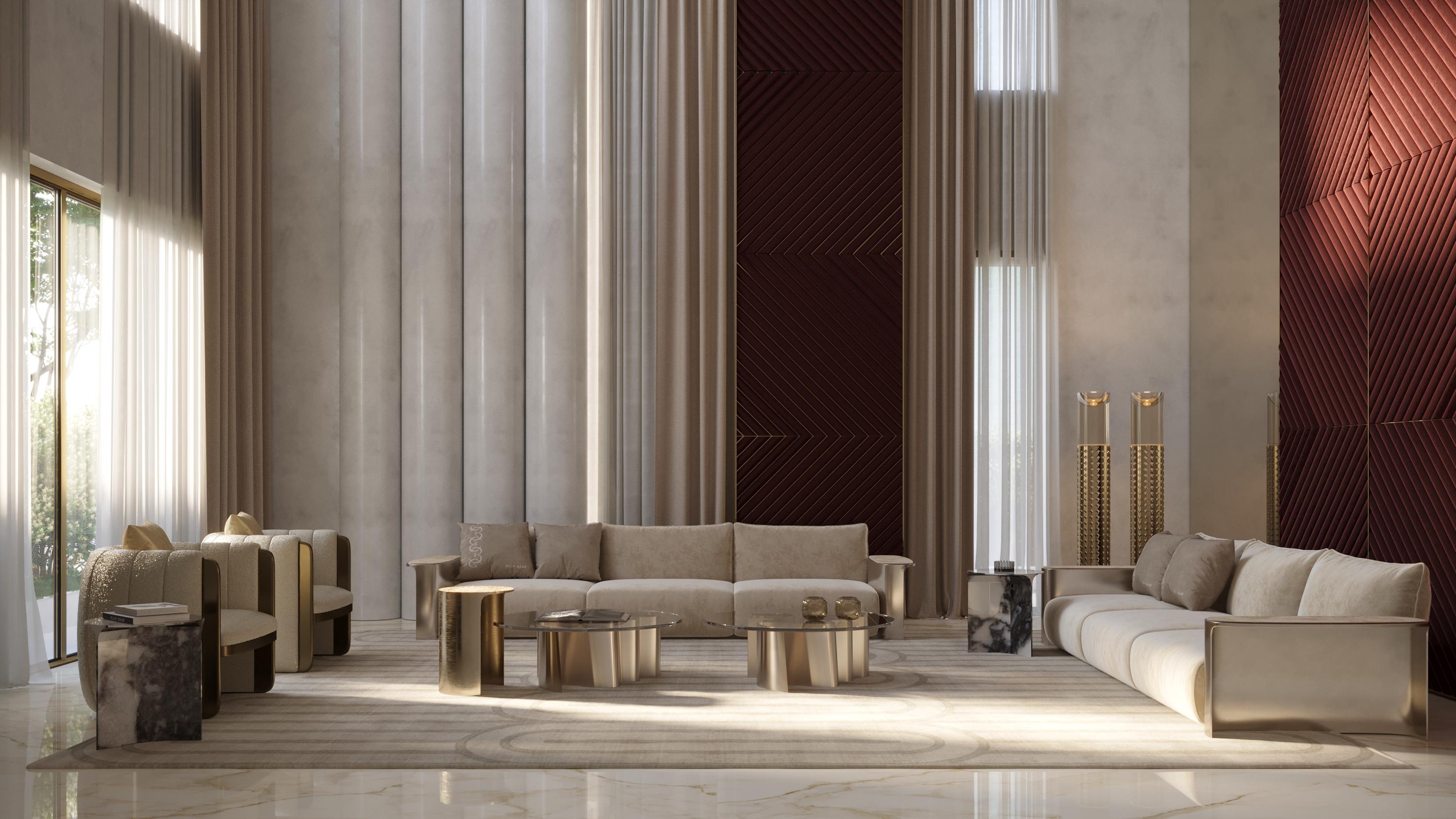 Mesa auxiliar Art Déco del siglo XXI Elie Saab Maison Palace de acero pulido, Italia en venta 5
