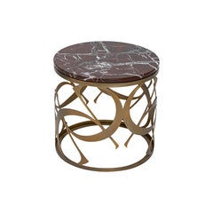 21st Century Art Déco Elie Saab Maison Red Marble Monogram Coffee Table, Italy