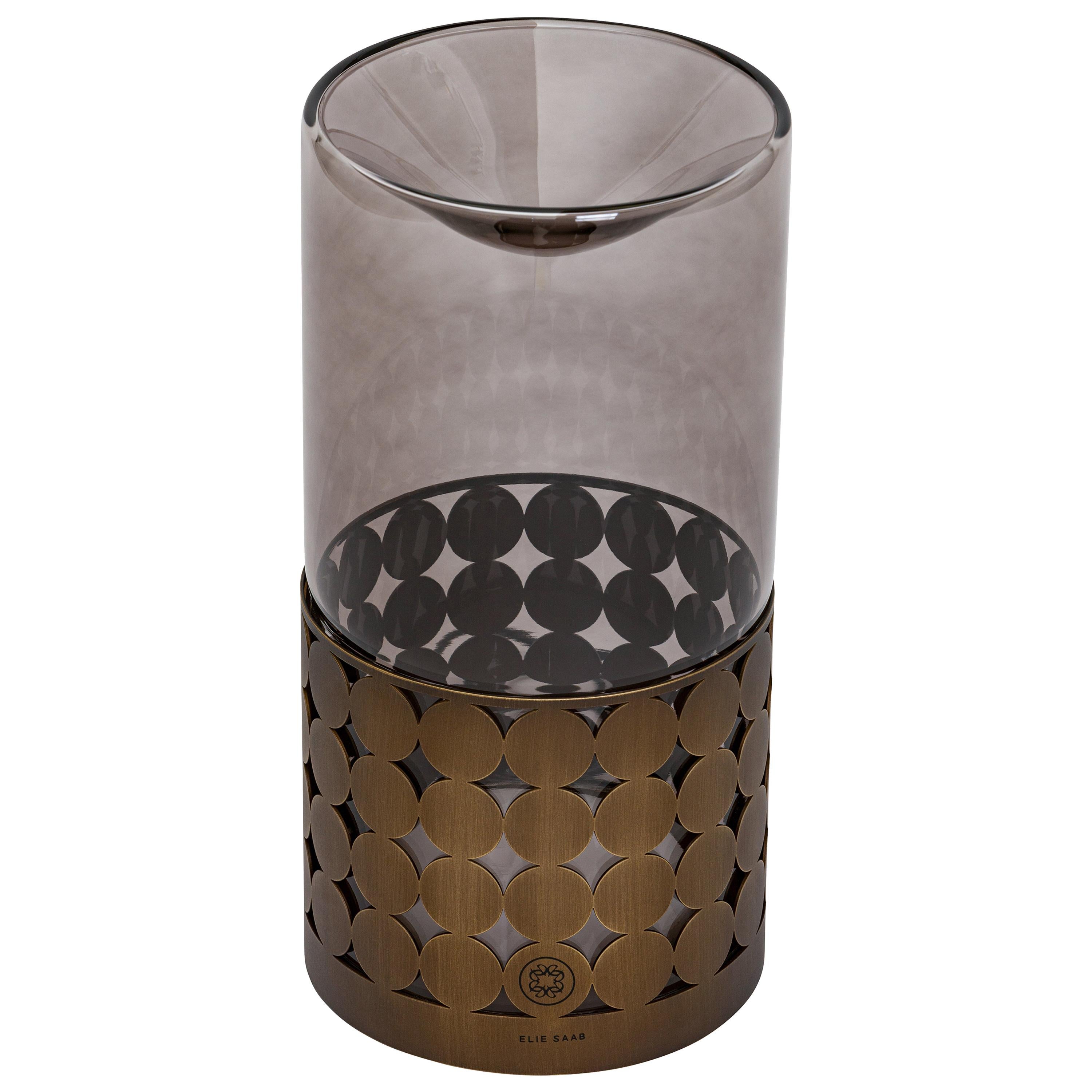 Lampada da tavolo Art Deco del XXI secolo di Elie Saab Maison in metallo bronzato, Italia in vendita