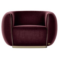 21. Jahrhundert Art Deco Elie Saab Maison Samt Bronze Messing Elite Sessel, Italien