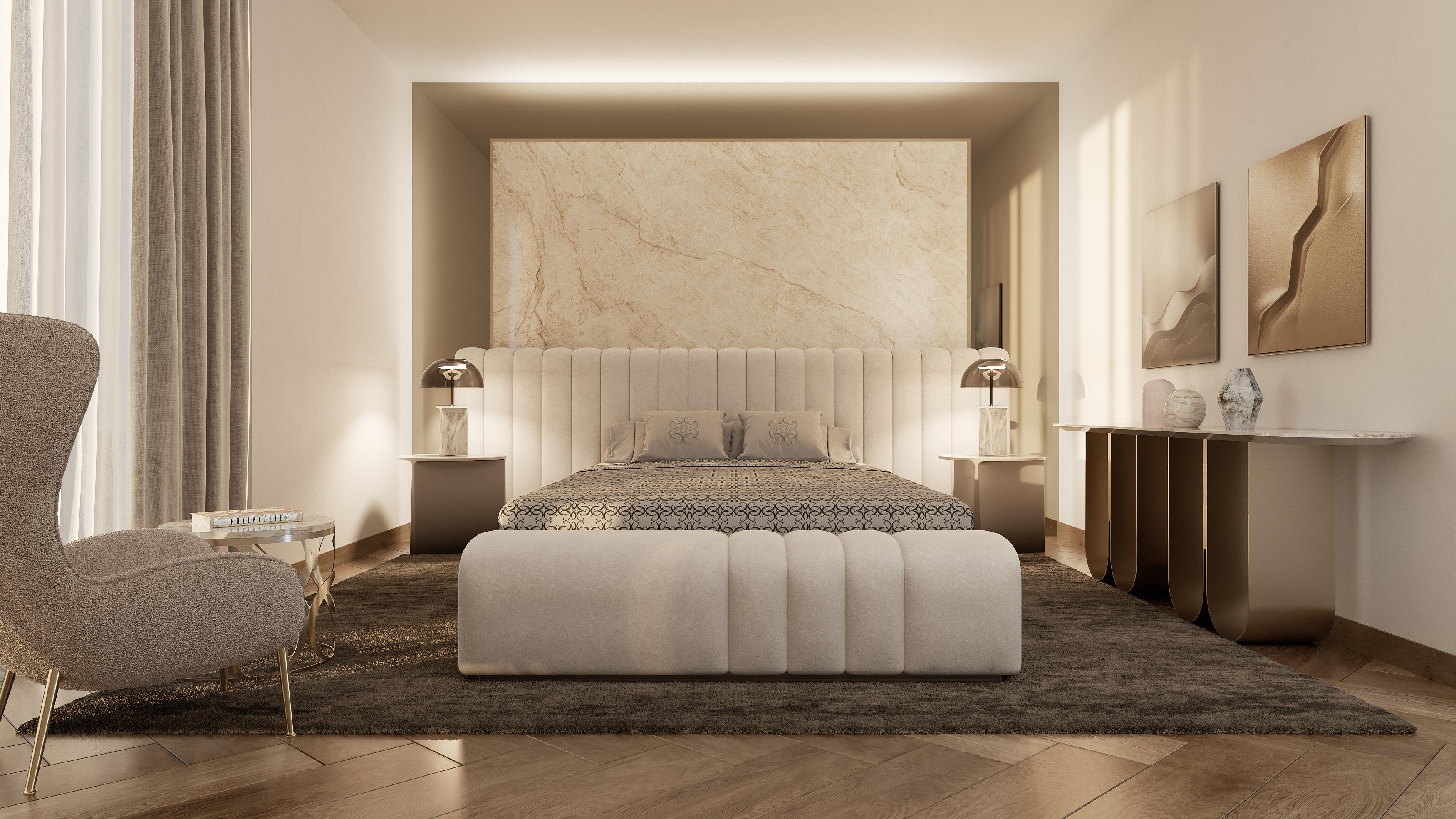 21st Century Art Deco Elie Saab Maison Virgin Wool Monolith Bed, Italy For Sale 3