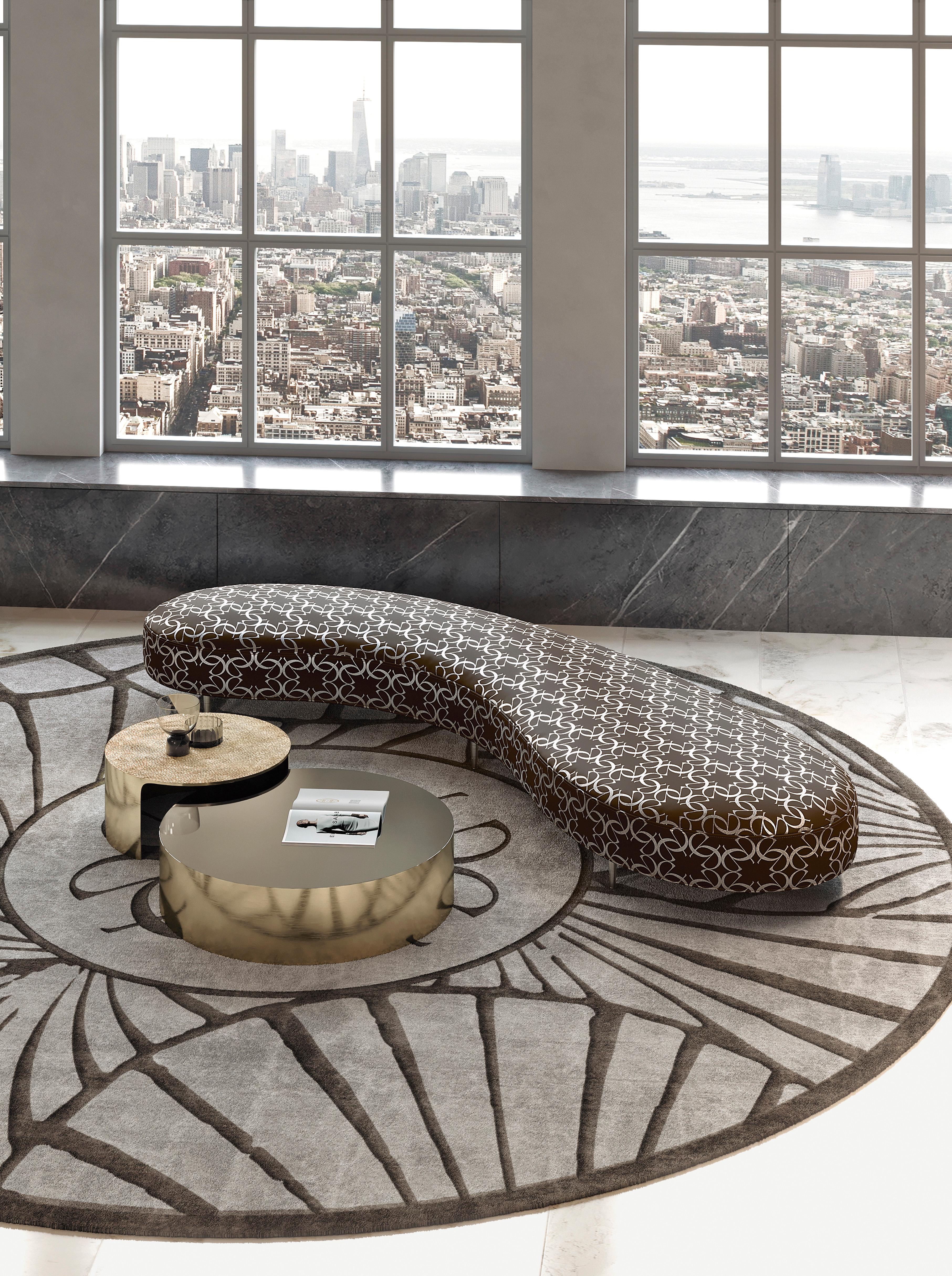 Alfombra Art Déco Siglo XXI Elie Saab Maison Monograma de lana y seda de bambú, Italia en venta 6