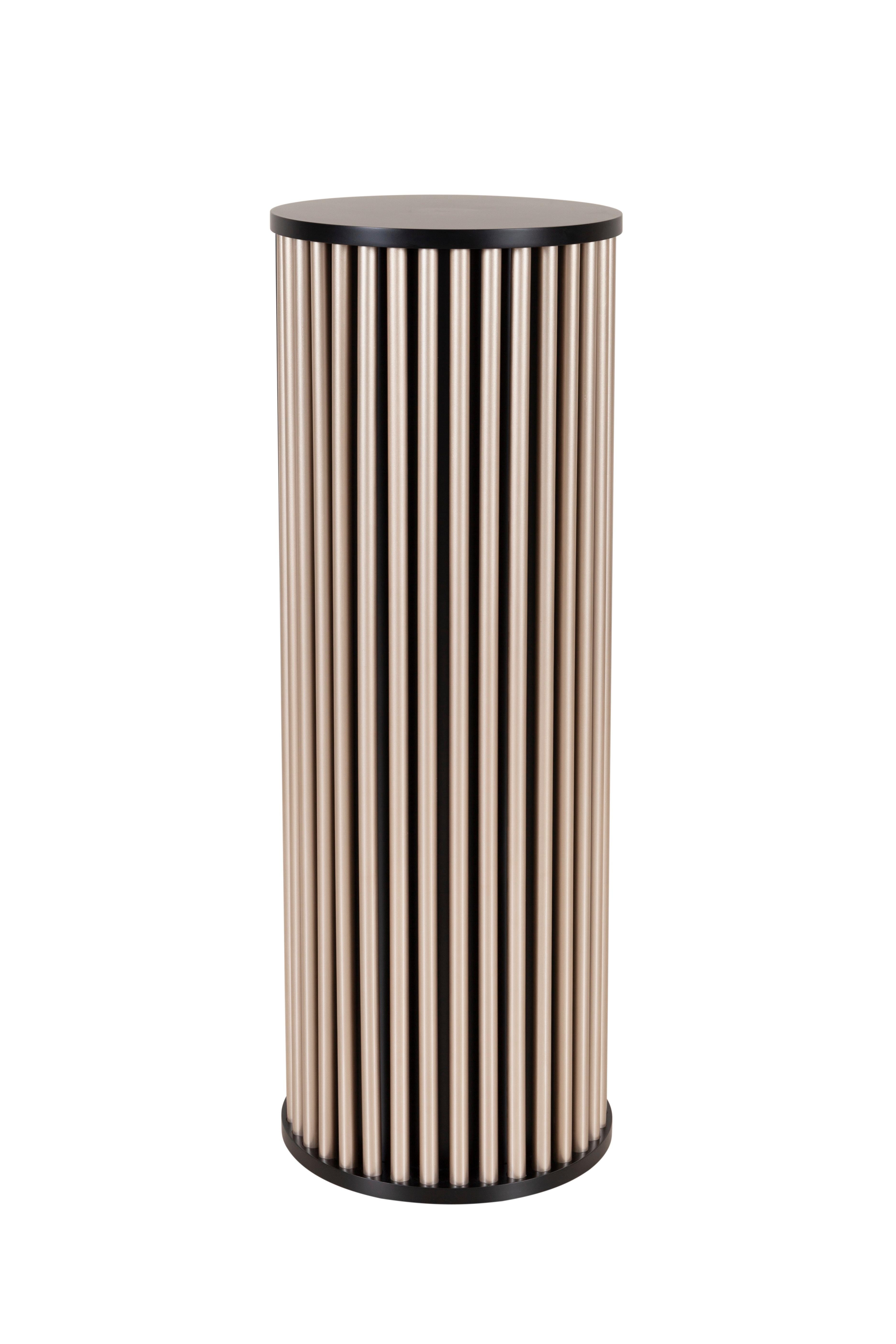 Hand-Crafted Modern Black Flute Pedestal Sculpture Column Handmade in Portugal by Greenapple For Sale